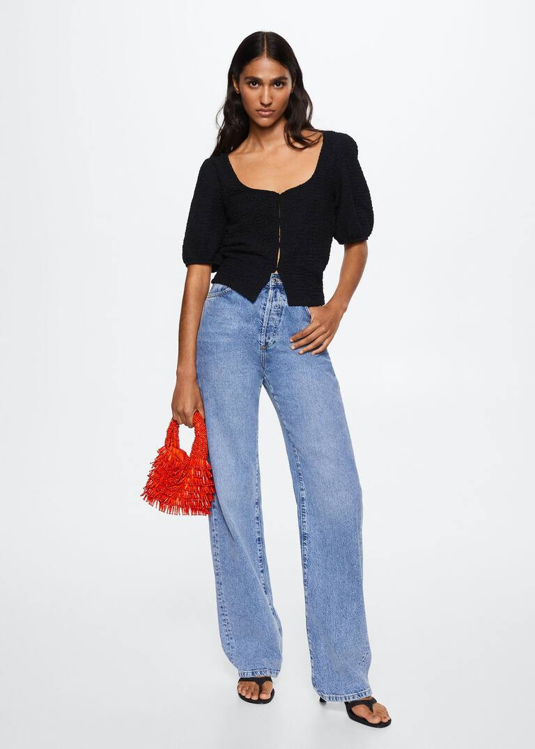 Textured knit top -  Women | Mango USA | MANGO (US)