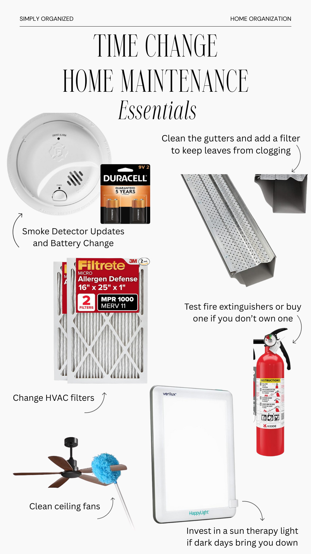 Time changes are a great time to check-off home maintenance tasks. Besides changing those smoke detector batteries, there's a long list I shared on the blog today! 

 #LTKSeasonal #LTKHome