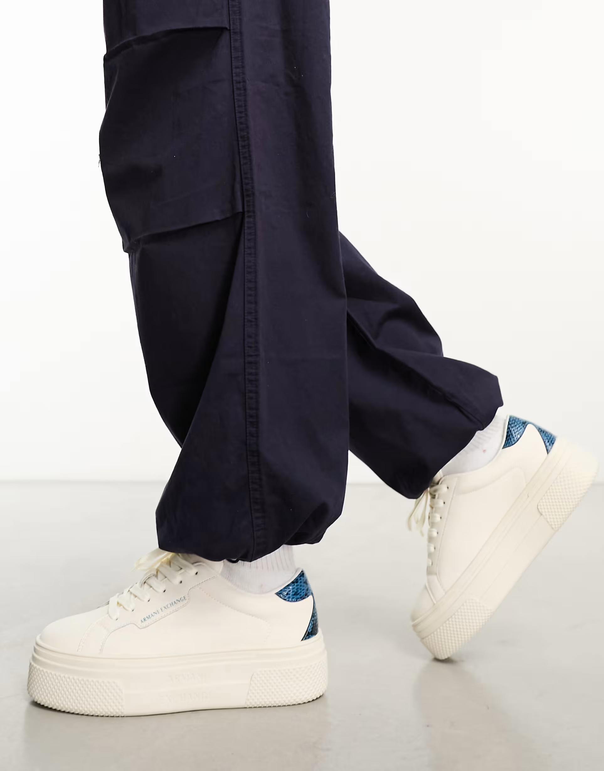 Armani Exchange platform sneakers in off white | ASOS (Global)