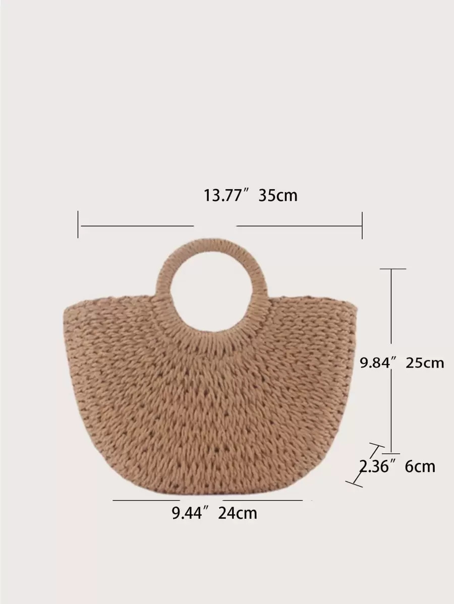 Braided Design Straw Bag Down To Earth Rattan Tote Bag | SHEIN