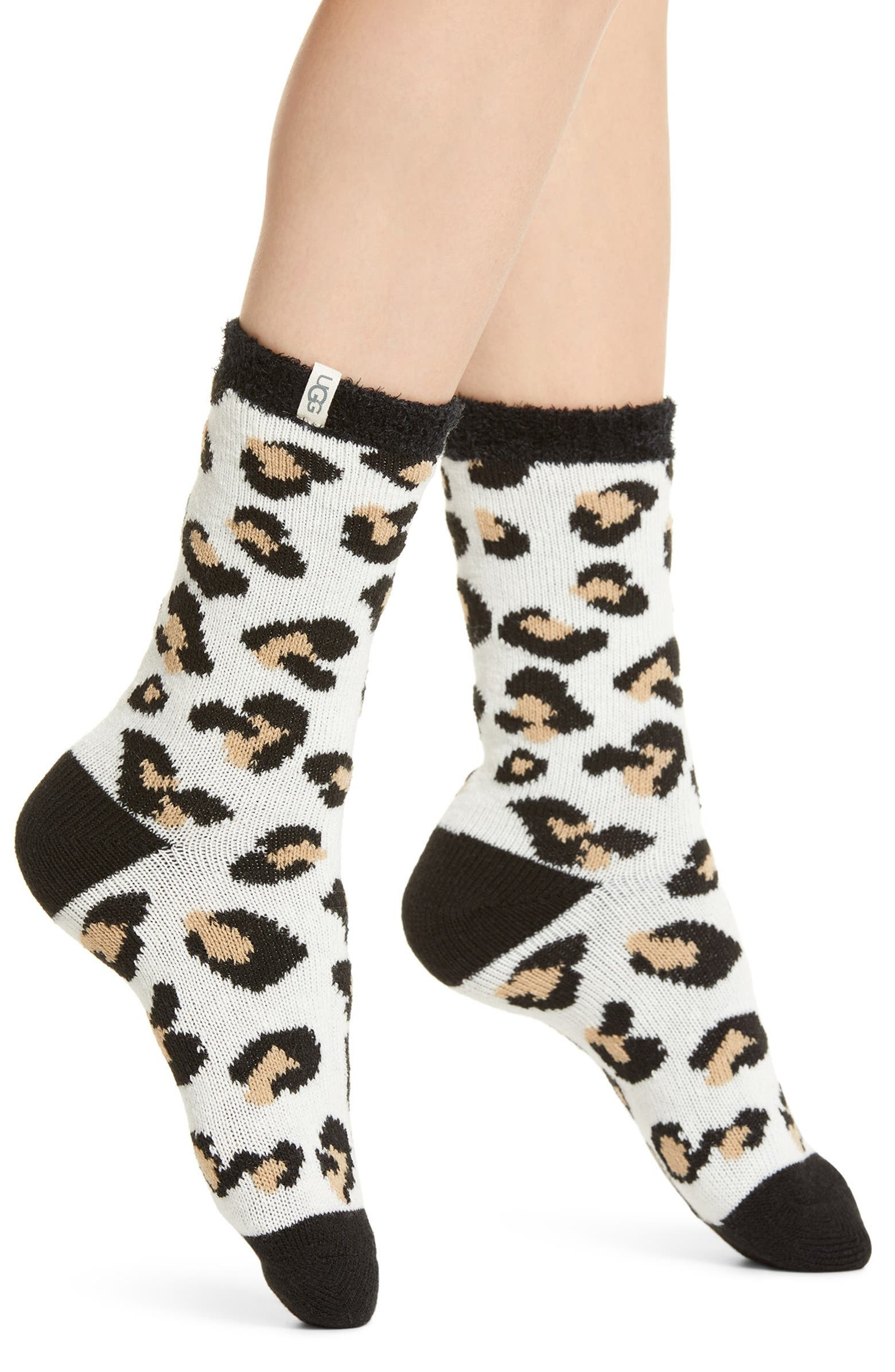 Josephine Leopard Fleece Lined Socks | Nordstrom