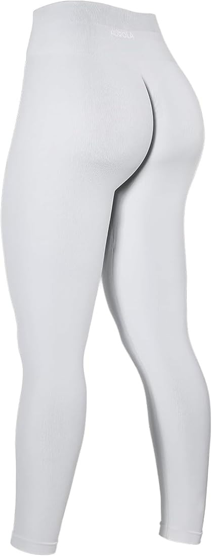 AUROLA Power Workout Leggings for Women Tummy Control Squat Proof Ribbed Thick Seamless Scrunch A... | Amazon (US)