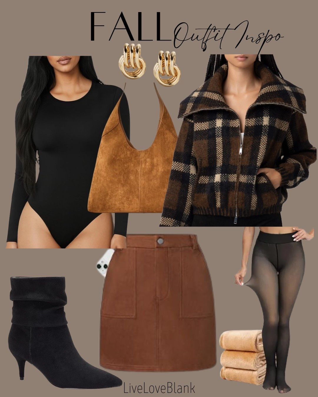 Fall outfit inspo
Bodysuit with skirt and jacket 
Slouchy boots and fleece lined tights 
#ltku

#LTKStyleTip #LTKShoeCrush #LTKItBag