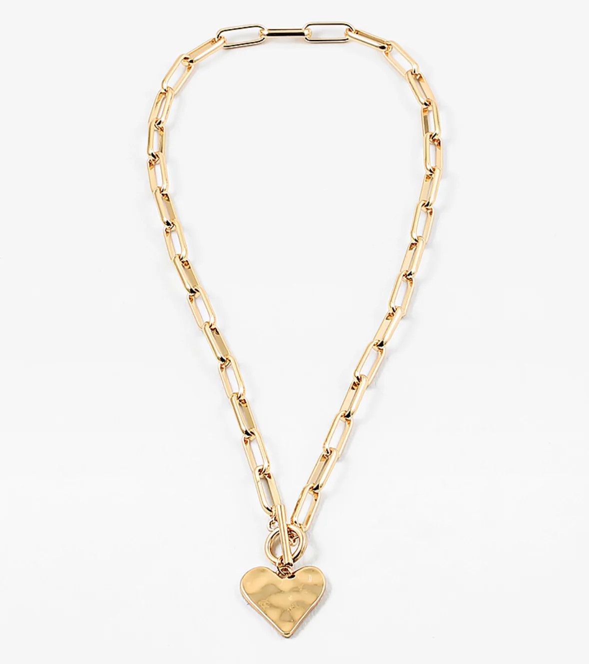 Hammered Heart Toggle Necklace | Erin McDermott Jewelry