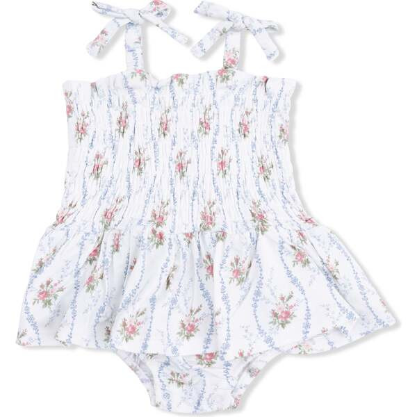 Heirloom Rose Stripe, Smocked Bubble with Skirt | Maisonette