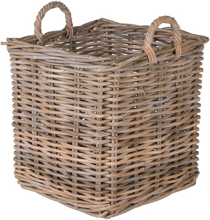 Kouboo Kobo Square Rattan Decorative Storage Basket and Planter, Medium Size, Gray | Amazon (US)