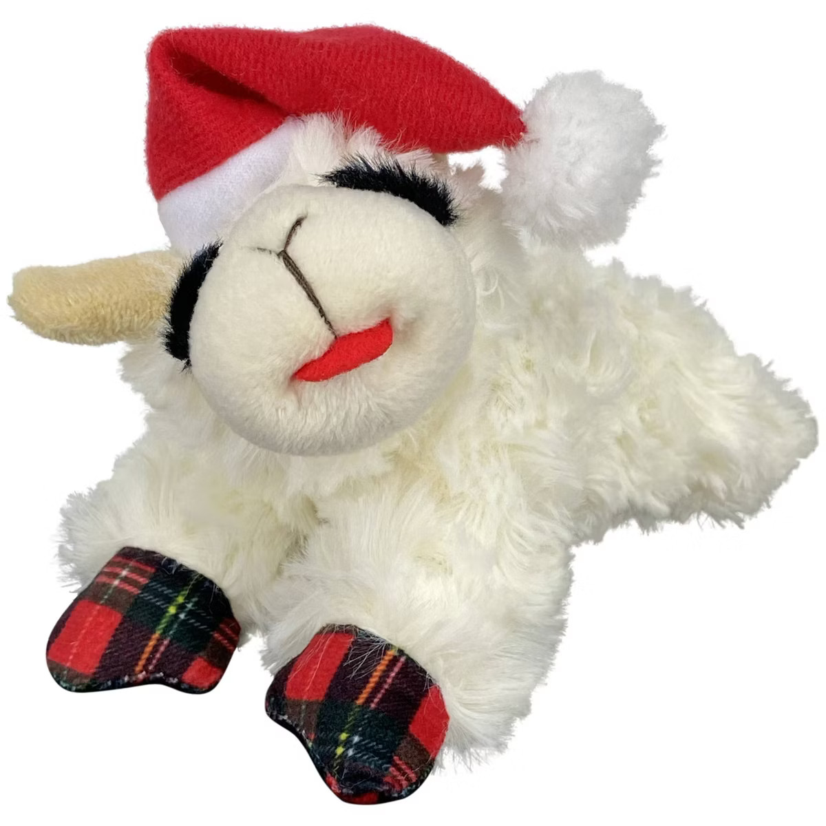 Multipet Lamb Chop with Flannel Paws and Santa Hat Dog Interactive Plush Toy | Target