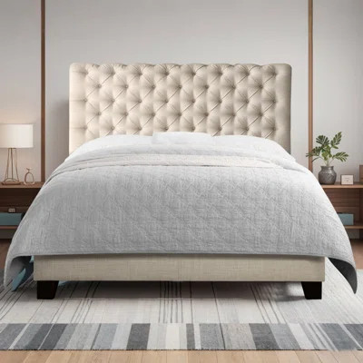 Upholstered Bed Frame - Luxurious Headboard, Elegant Platform Design, Ideal for Transforming Your Bedroom into a Haven of Comfort | Wayfair North America