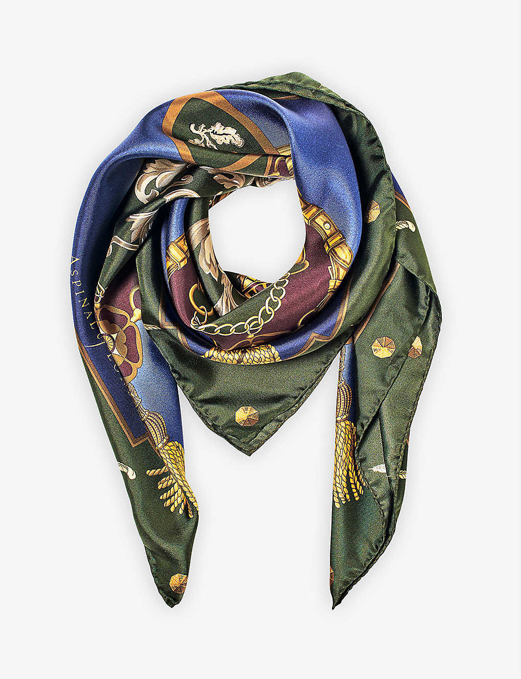 Signature Shield graphic-print silk-twill scarf | Selfridges