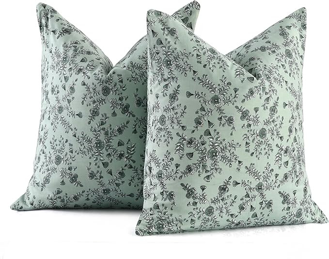 CPC 18x18 in Floral Pillow Covers for Farmhouse, Neutral Decorative Pillow Covers for Living Room... | Amazon (US)