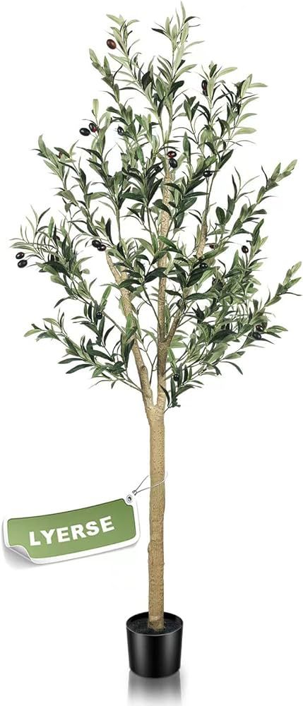 5ft(60") Olive Tree Artificial Indoor, Fake Potted Olive Tree with Planter Large Faux Olive Branc... | Amazon (US)