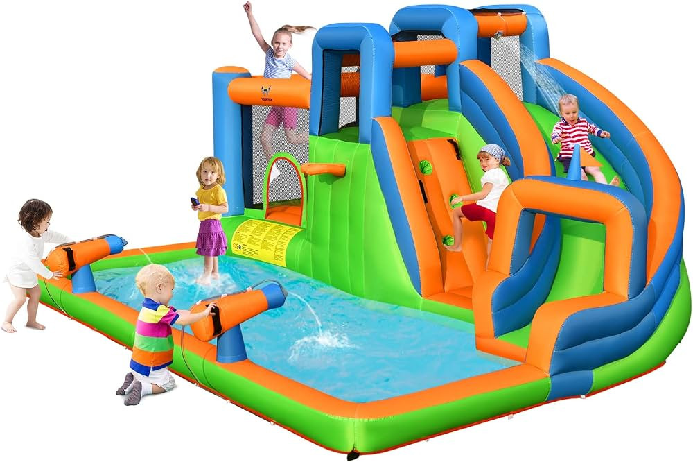 BOUNTECH Inflatable Water Slide, 16x12FT Mega Water Park Bounce House Waterslide for Outdoor w/Du... | Amazon (US)