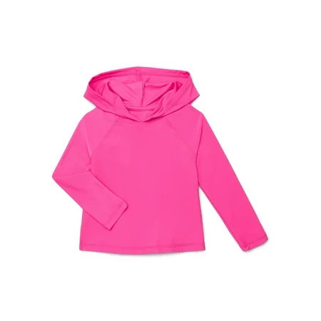 Wonder Nation Girls' Rashguard Hoodie with Long Sleeves, Sizes 4-16 & Plus | Walmart (US)
