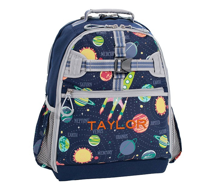 Mackenzie Navy Solar System Glow-in-the-Dark Adaptive Backpacks | Pottery Barn Kids