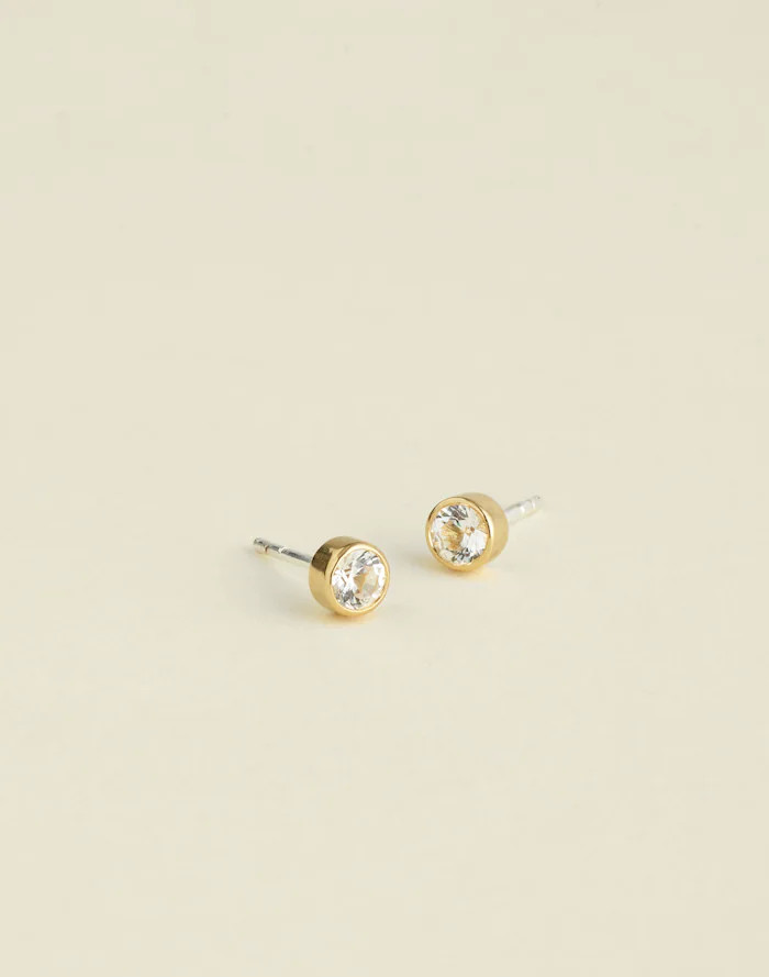 Demi-Fine Bezel Set Crystal Stud Earrings | Madewell