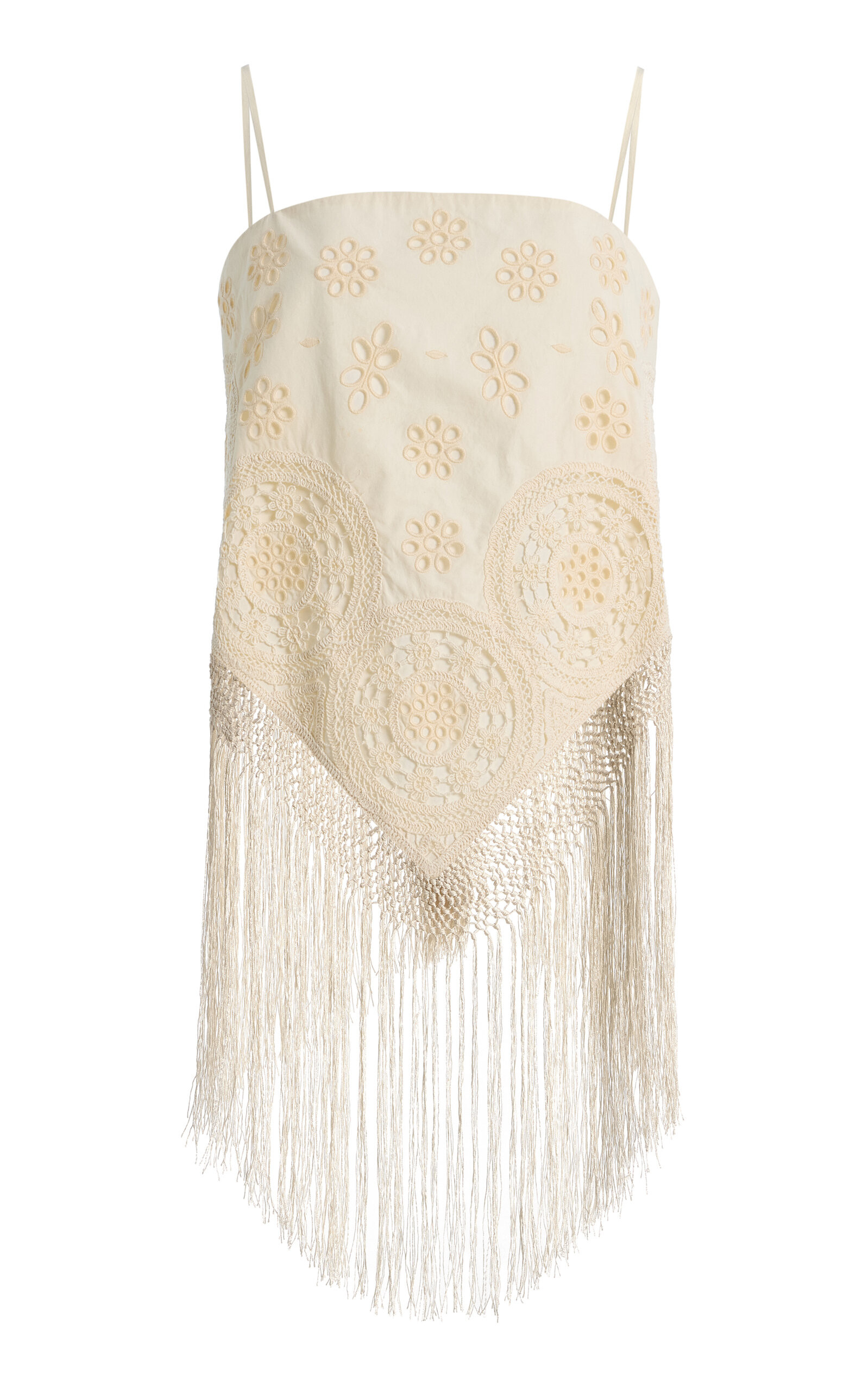 Rafina Fringed Eyelet Cotton Top | Moda Operandi (Global)