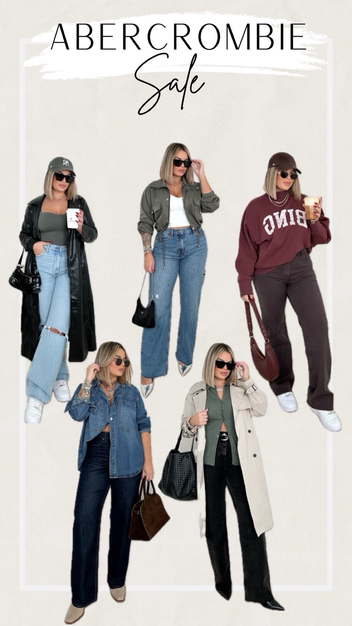 Use code sweatersAF this weekend to save extra $ on Abercrombie 

Top row left to right size info 

Jeans 31L 
Bodysuit M
Coat L 

Jeans 31L 
Jacket L 

Bing sweatshirt L 
Jeans 31L 

Bottom row left to right 
Jeans 30L 
Top XL 

Trench L
Green top ( shows yellow on file photo) size L 
Jeans 31L could have done 30L 

Follow my shop @shaynaslife on the @shop.LTK app to shop this post and get my exclusive app-only content!

#liketkit 

https://liketk.it/4TQyT

Follow my shop @shaynaslife on the @shop.LTK app to shop this post and get my exclusive app-only content!

#liketkit #

#LTKSaleAlert #LTKMidsize