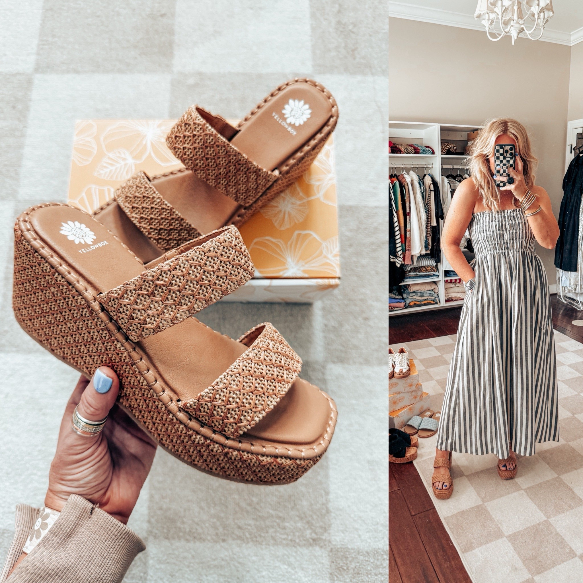These sandals are so cute and comfy! Perfect for all the summer fits! I’m wearing my true size in them. My dress is a size medium and it’s adorable too! 

Yellow Box is giving $25 OFF $85+ on everything — just for 48 hours 5/10-5/11! Use code 25MOMFS and shop before it’s over!” 
#yellowboxshoes #yellowboxfootwear #summershoes 

#LTKShoeCrush #LTKStyleTip #LTKFindsUnder100