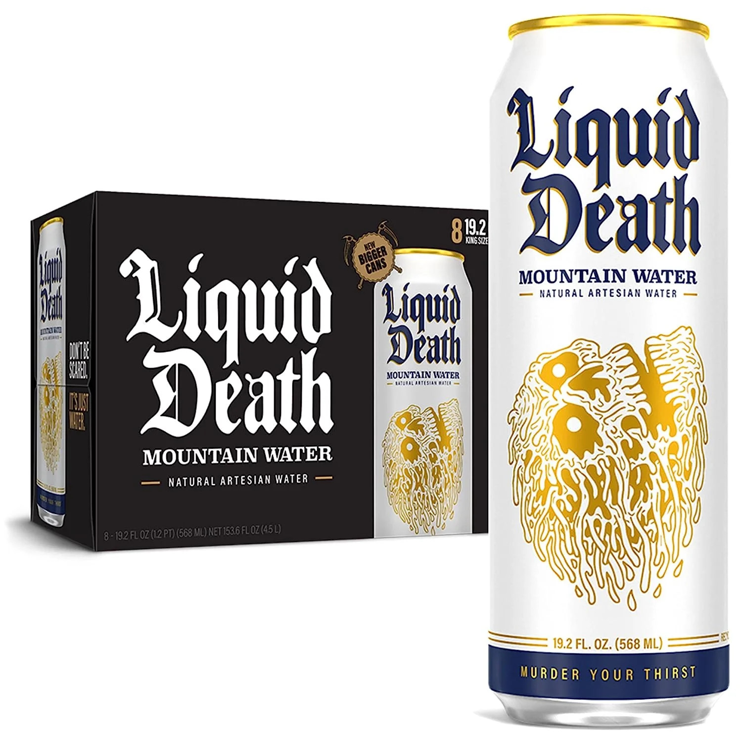 Liquid Death, Still Mountain Water, 8-Pack (19.2oz Cans), Real Mountain Source, Infinitely Recycl... | Walmart (US)