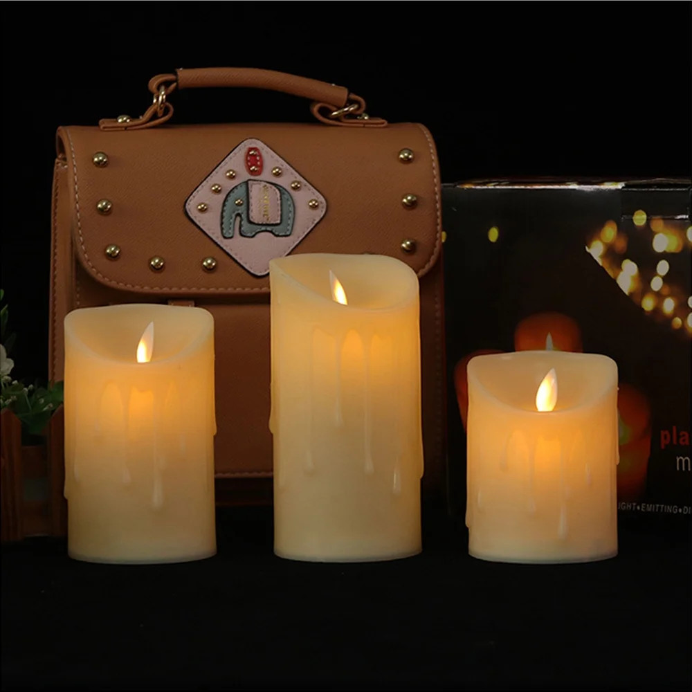 Cosmonic Waterproof Flickering Flameless, Battery Operated LED Candles Set of 3 | Walmart (US)