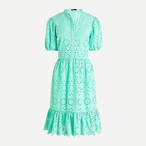 Puff-sleeve eyelet dress | J.Crew US