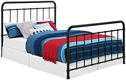 DHP Brooklyn Metal Iron Bed w/ Headboard and Footboard, Adjustable height (7” or 11” clearanc... | Amazon (US)