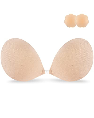 Niidor Adhesive Bra Strapless Sticky Invisible Push up Silicone Bra for Backless Dress with Reusa... | Amazon (US)