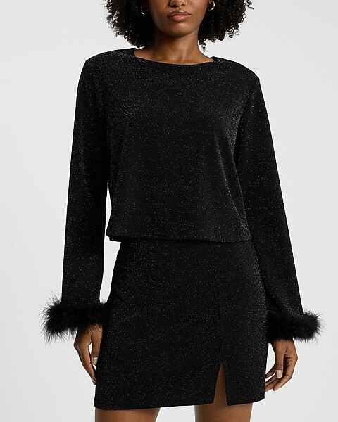 High Waisted Shine Mini Skirt | Express