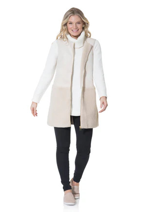 Sherpa/Suede Long Vest | Sail to Sable