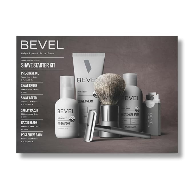 Bevel Shaving Kit for Men, Includes Safety Razor with 40 Replacement Blades, Luxury Shaving Brush... | Amazon (US)