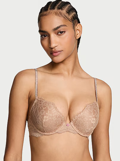 Dream Angels Twinkle Lace Push-Up Bra, Beige, 44Ddd - Women's Bras - Victoria's Secret | Victoria's Secret (US / CA )