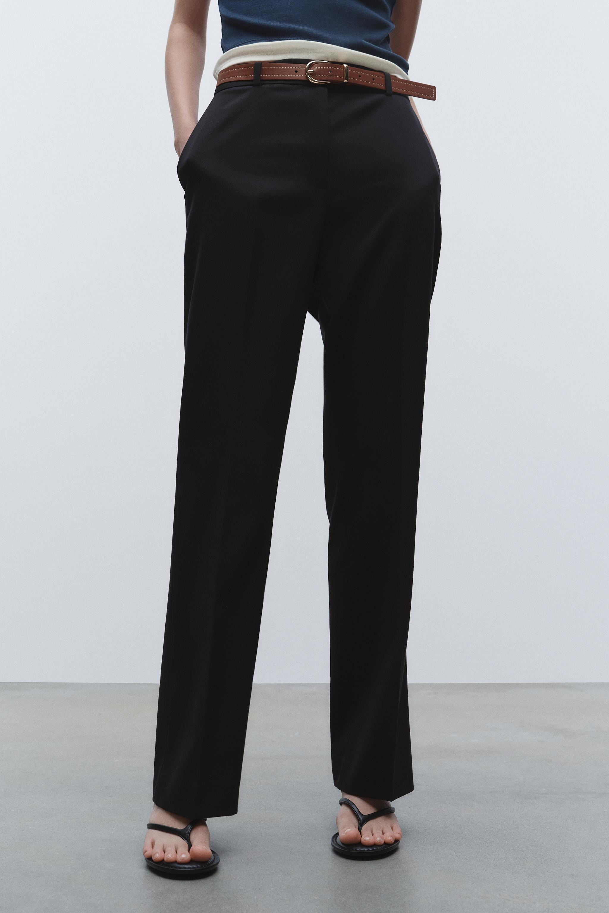 STRAIGHT FIT TROUSERS WITH BELT | Zara UK