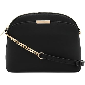 FashionPuzzle Saffiano Small Dome Crossbody bag with Chain Strap | Amazon (US)