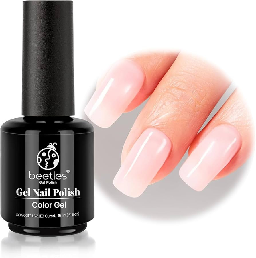 Beetles Neutral Gel Nail Polish 15ml Jelly Nude Pink Gel Polish Set Sheer Pink Soak Off UV LED Tr... | Amazon (US)
