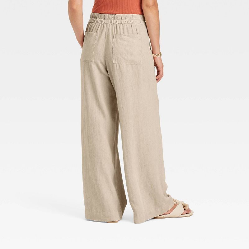 Women's High-Rise Wide Leg Linen Pull-On Pants - A New Day™ | Target