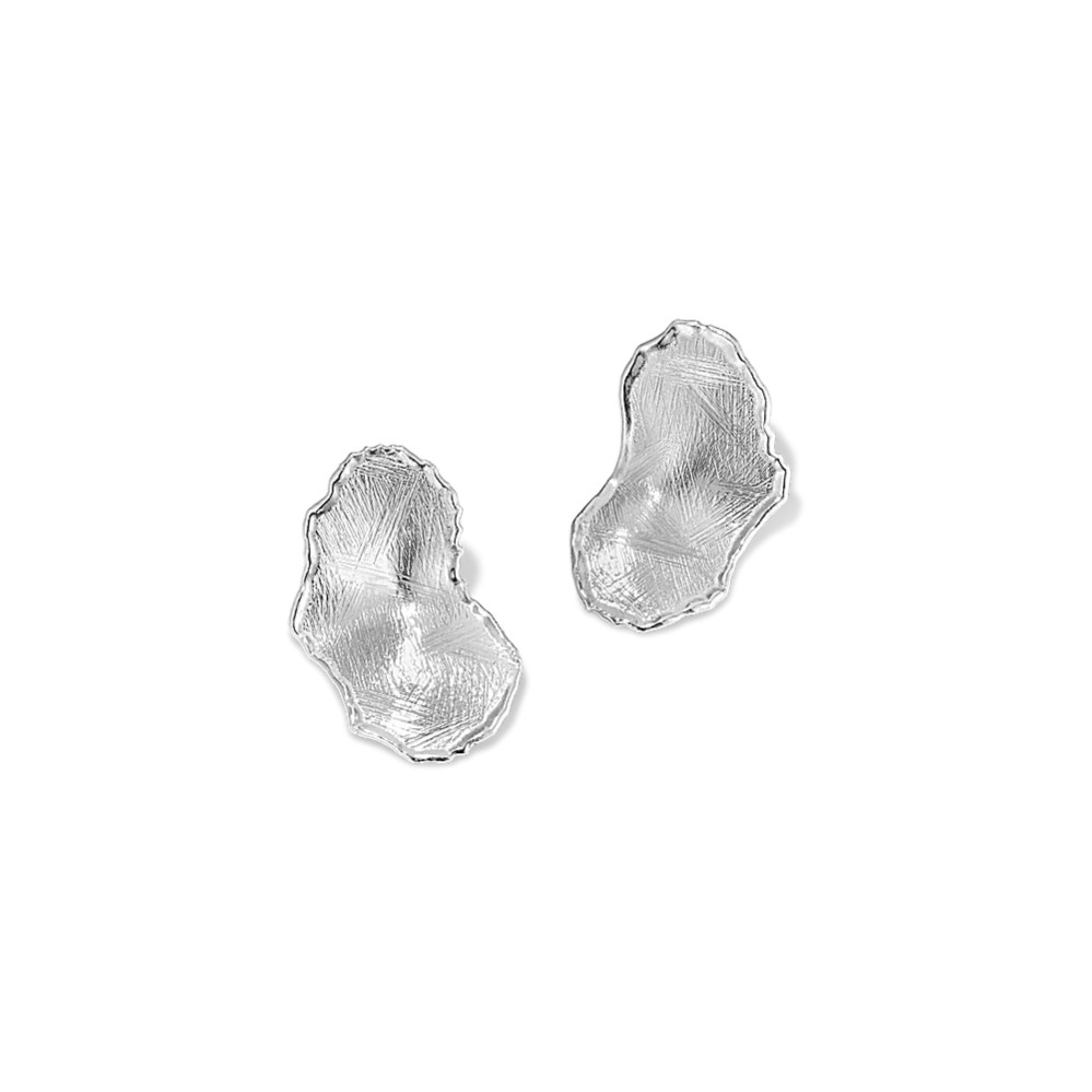 Sculptural Sterling Silver Oval Earrings | Shane Co