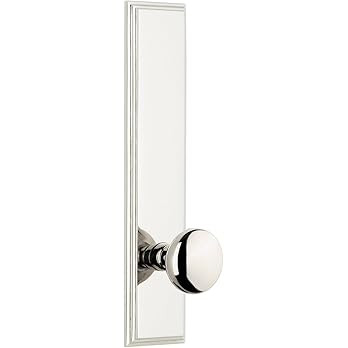 Grandeur 837253 Hardware Carre' Tall Plate Fifth Avenue Knob Size, Privacy-Backset: 2.75", Polish... | Amazon (US)