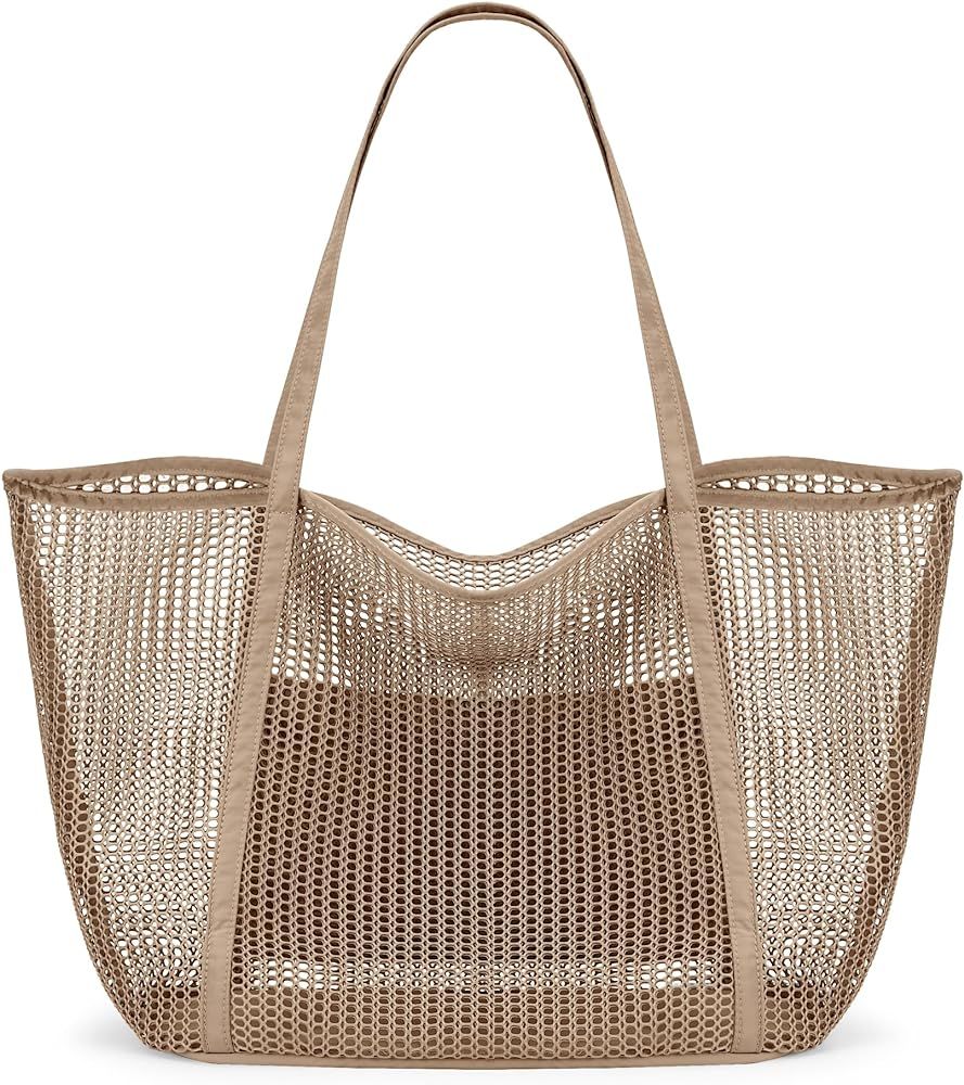 KALIDI FANCY FOREST Beach Mesh Tote Bag, Womens Shoulder handbag MAX 27L Grocery Bag | Amazon (US)