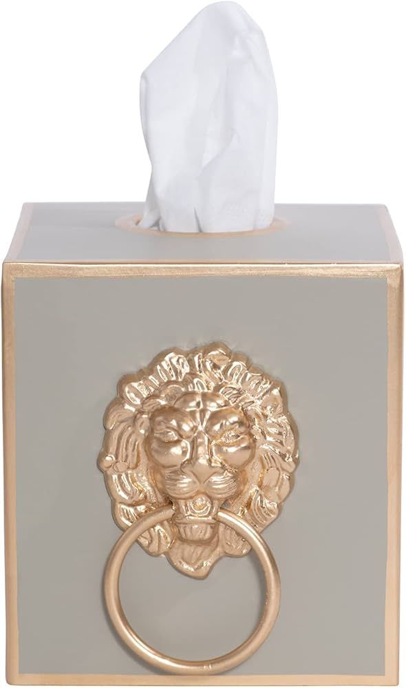 Jaye’s Studio Paws & Claws Line, Decorative Tissue Box Cover, Lion's Head Detail, Gold Trim, Ha... | Amazon (US)