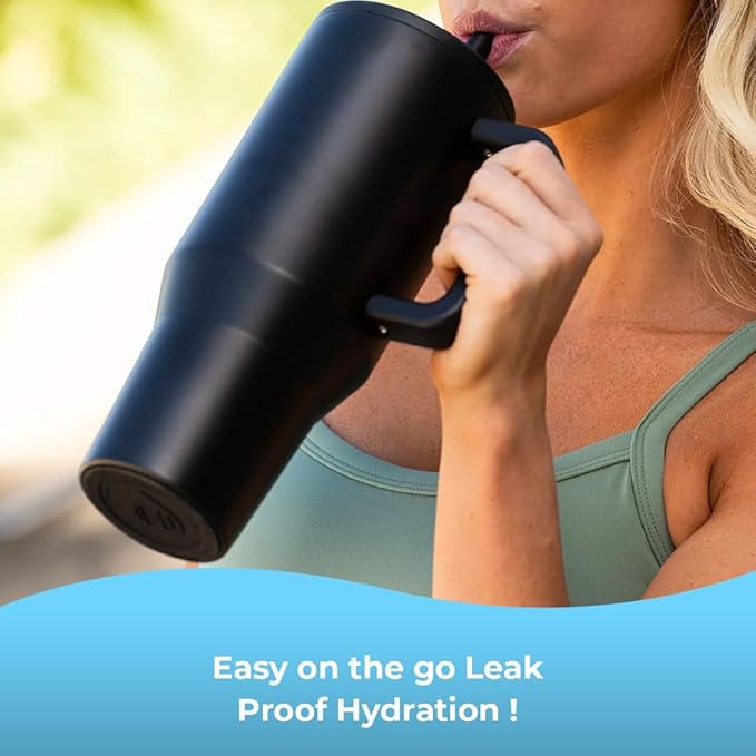 HydroJug Traveler - Modern 40 oz Tumbler with Handle & Simple Flip Straw - Car Cup Holder Friendl... | Amazon (US)