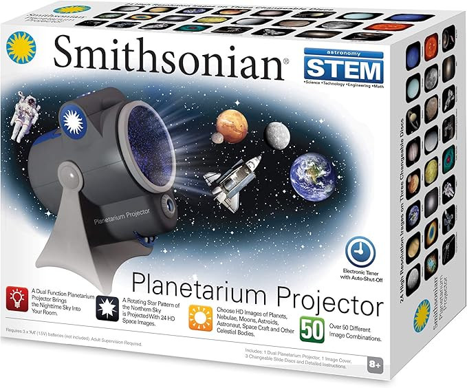 Smithsonian Optics Room Planetarium and Dual Projector Science Kit, Black/Blue, Age 8 and Up | Amazon (US)
