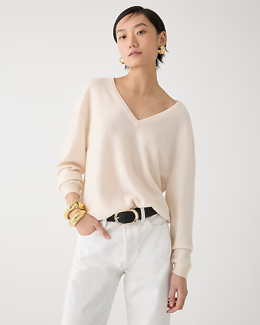 Cashmere relaxed V-neck sweater | J. Crew US