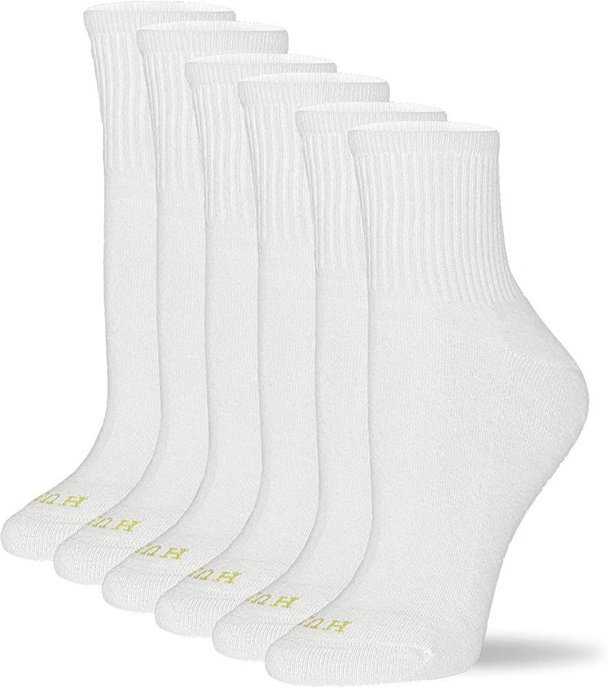 Amazon.com: Hue Women's Mini Crew Sock 6-Pack, White, One Size : Clothing, Shoes & Jewelry | Amazon (US)