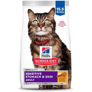 Hill's Science Diet Adult Sensitive Stomach & Skin Chicken & Rice Recipe Dry Cat Food | Chewy.com