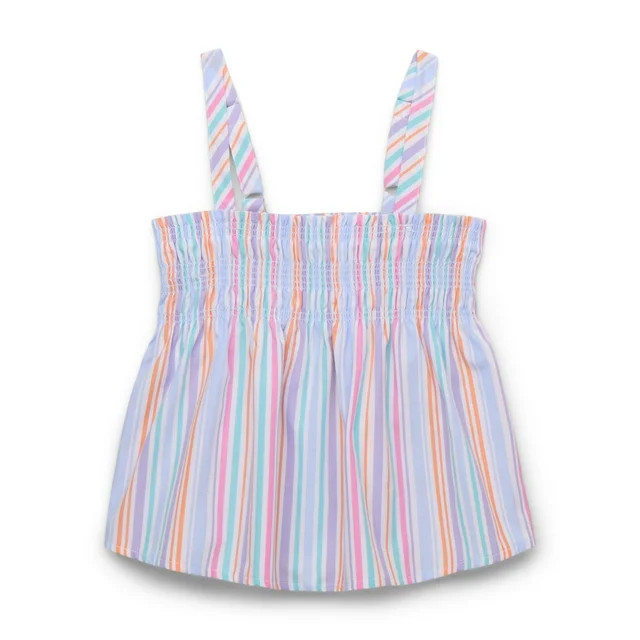 Wonder Nation Girls Cotton Smocked Tank, Sizes 4-18 & Plus | Walmart (US)