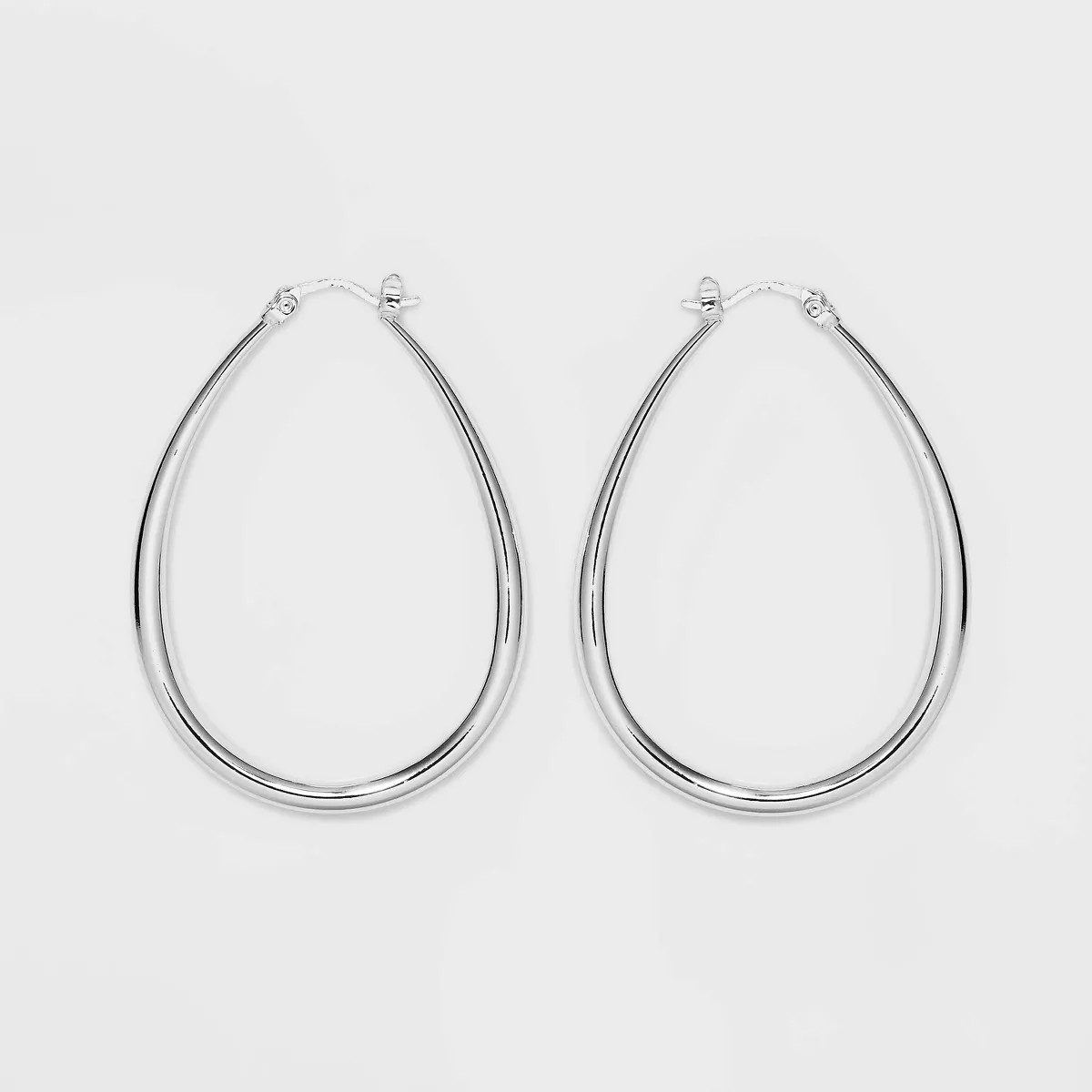 Sterling Silver Teardrop Hoop Earrings - A New Day™ Silver | Target