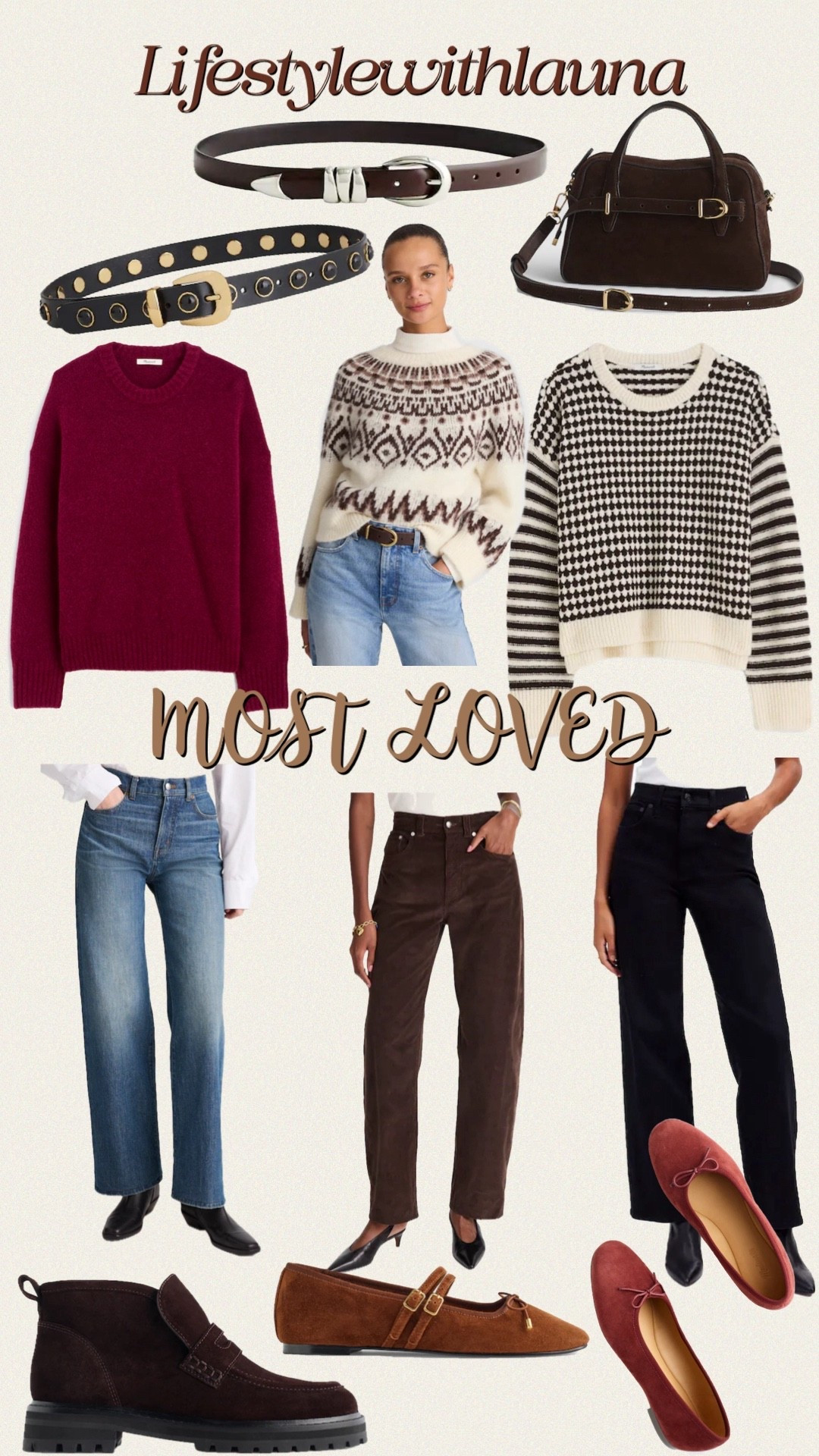 Most Loved! Beautiful quality sweaters, best fitting jeans, leather & suede bags, trending belts, boots & ballet flats.

#classystyle #woolsweaters #madewell #tailoredlook #over50fashion

#LTKCyberWeek #LTKShoeCrush #LTKOver40