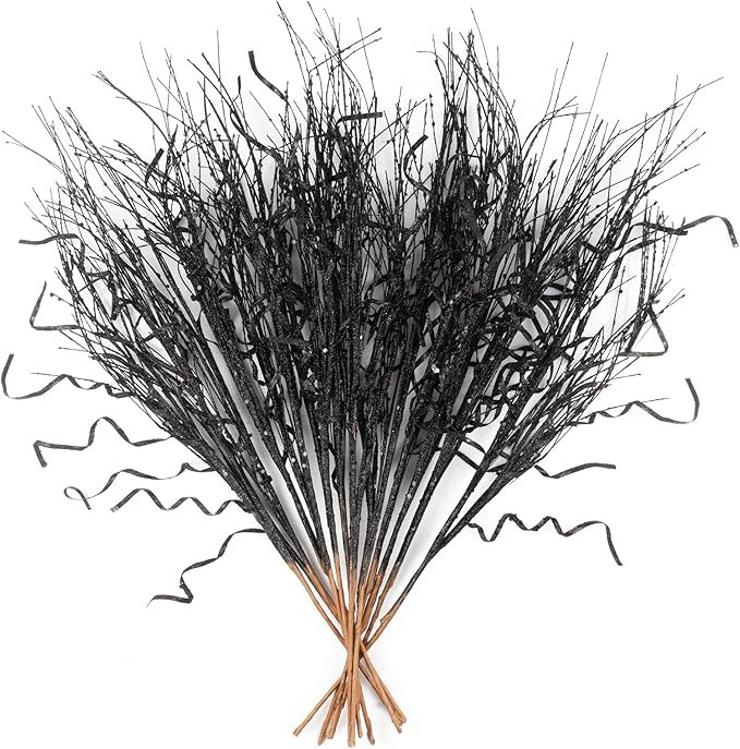 KI Store Glitter Curly Christmas Spray Set of 10 Wispy Willow Christmas Picks for Christmas Tree ... | Amazon (US)