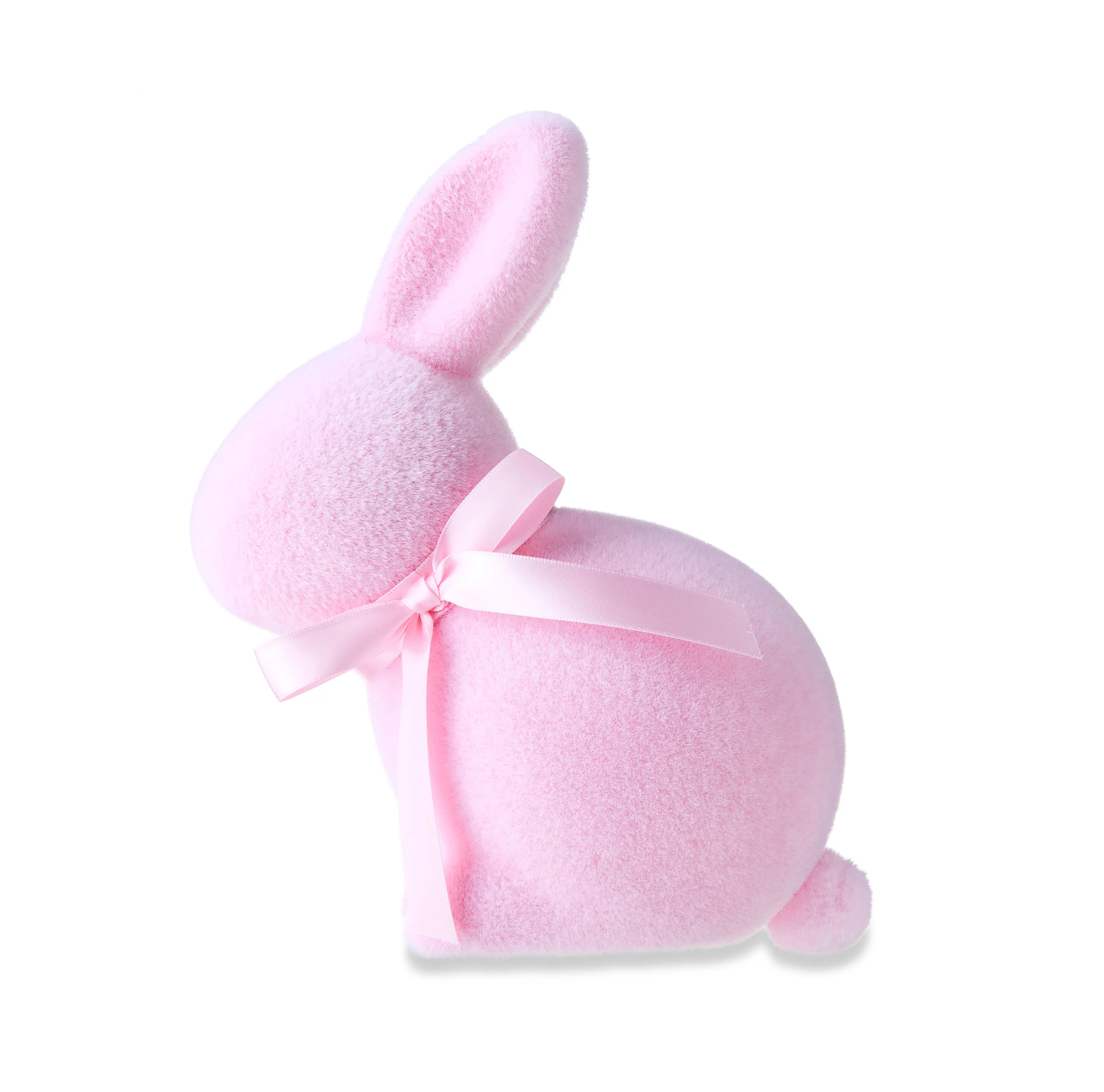 Easter Flocked Pink Bunny Decor, 9 in, by Way To Celebrate | Walmart (US)