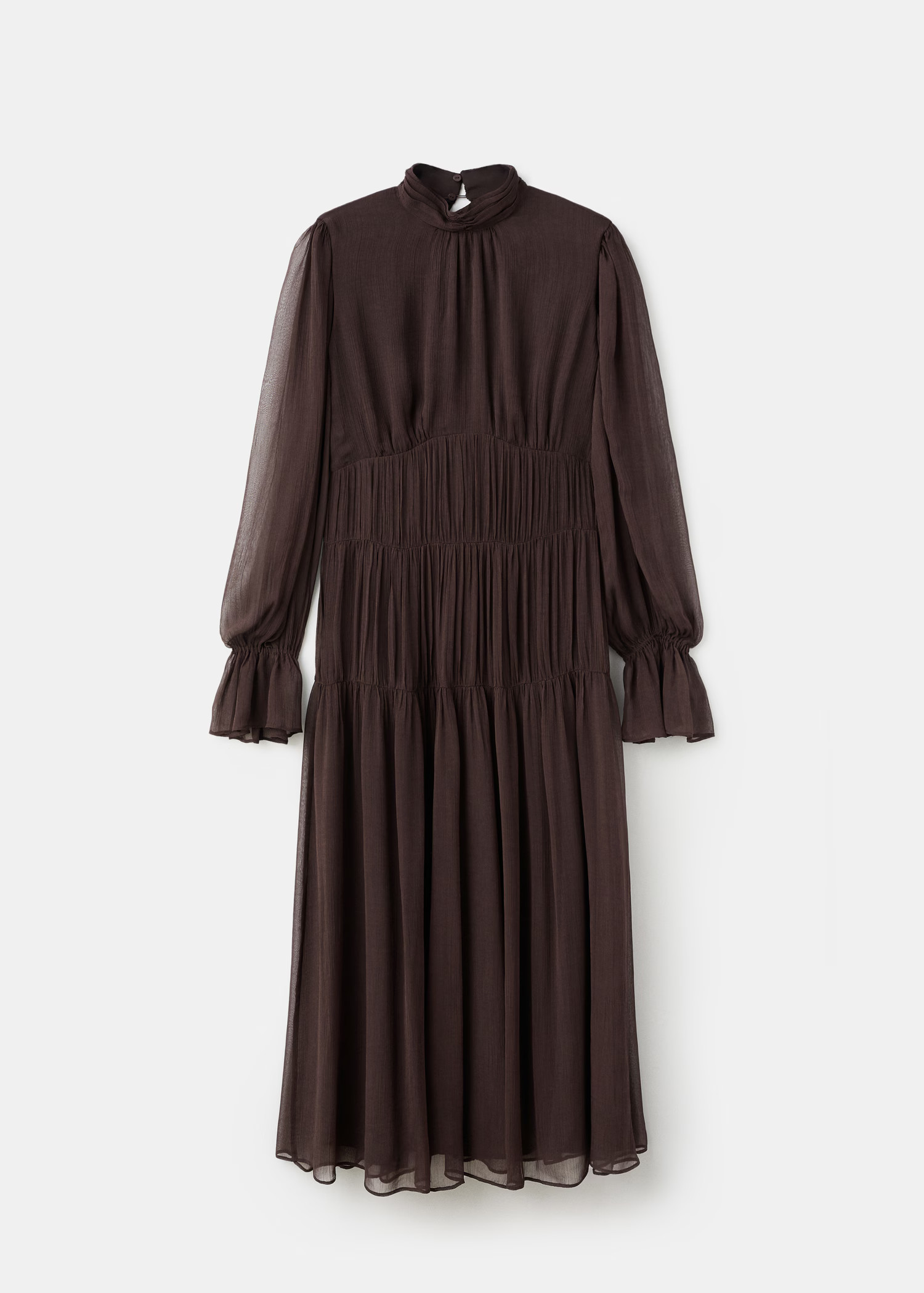 Ruffled dress with puffed sleeves | Mango (US/MX/AU)